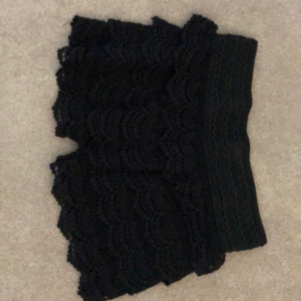 Black lace “club shorts”